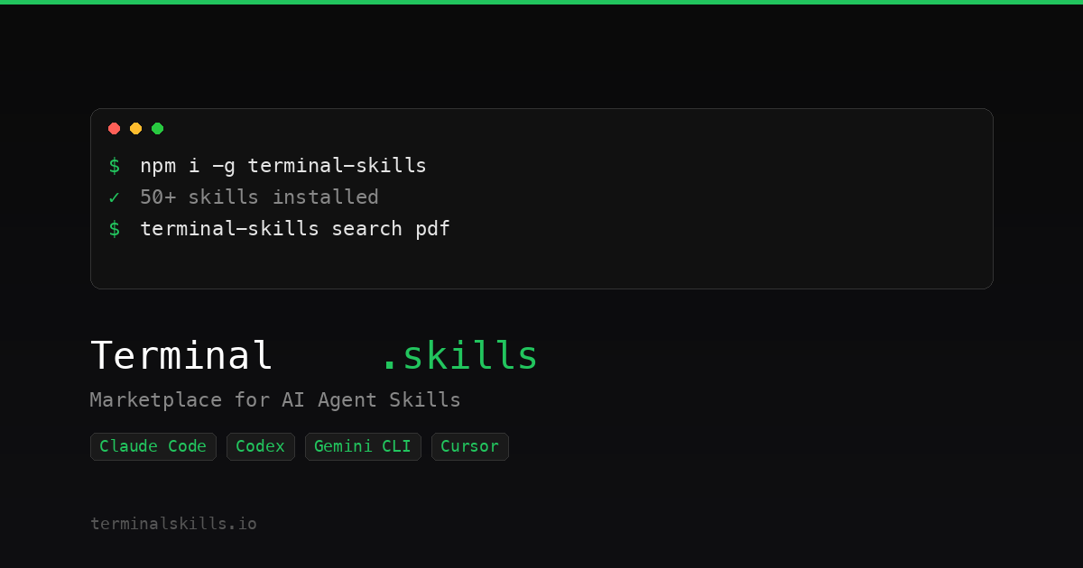 Terminal Skills | Marketplace for AI Agent Skills