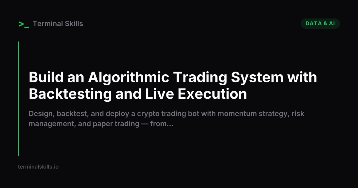 Build an Algorithmic Trading System with Backtesting and Live Execution ...