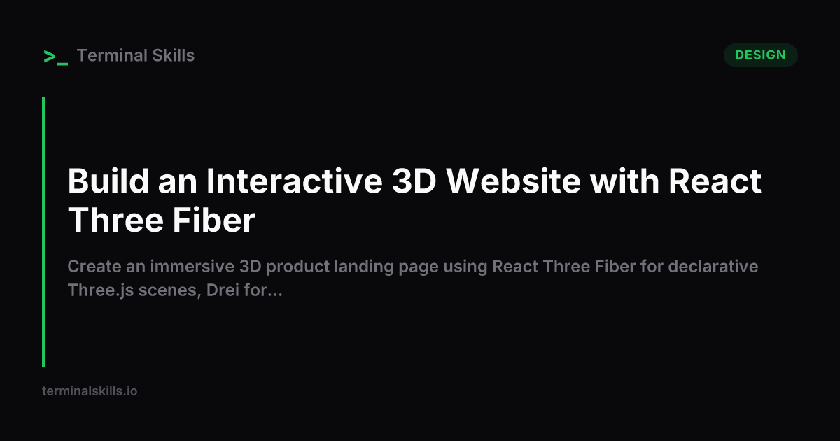 Build an Interactive 3D Website with React Three Fiber — AI Workflow ...
