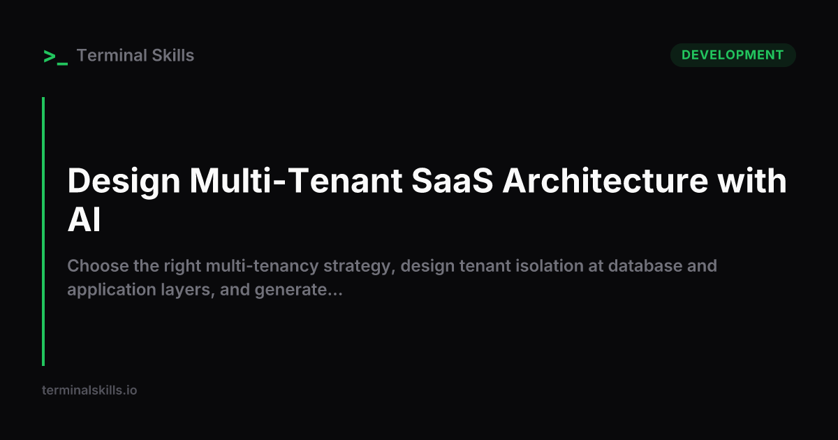 Design Multi-Tenant SaaS Architecture with AI — AI Workflow | Terminal ...