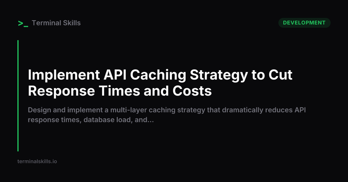 Implement API Caching Strategy to Cut Response Times and Costs — AI ...